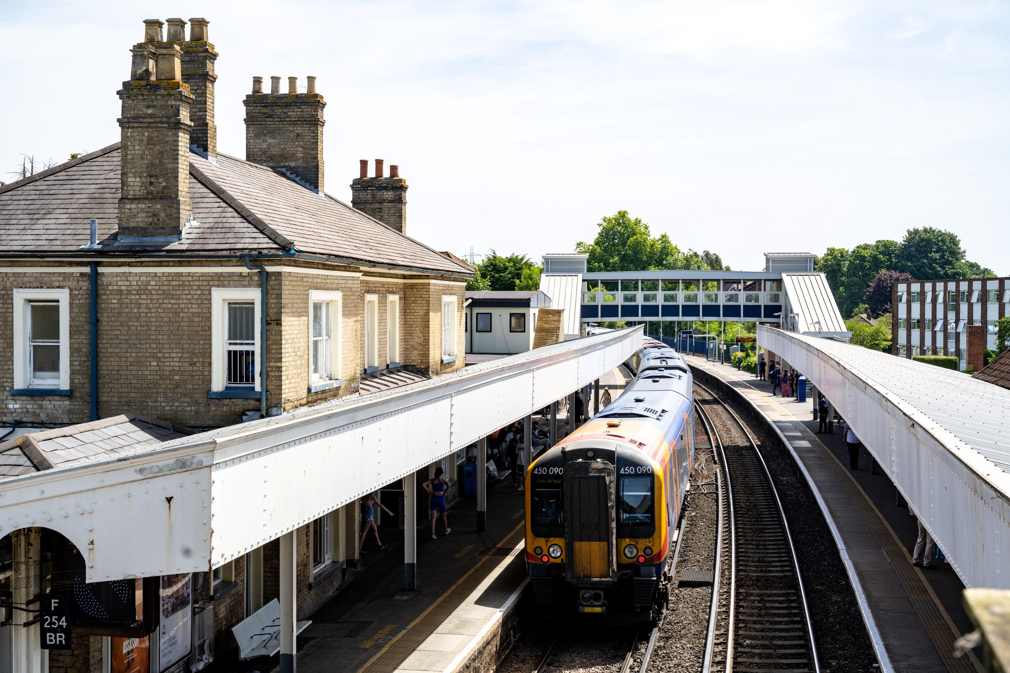 Train in the station at Staines